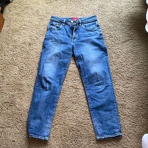 Red Card/Revolve high waist straight cropped jeans